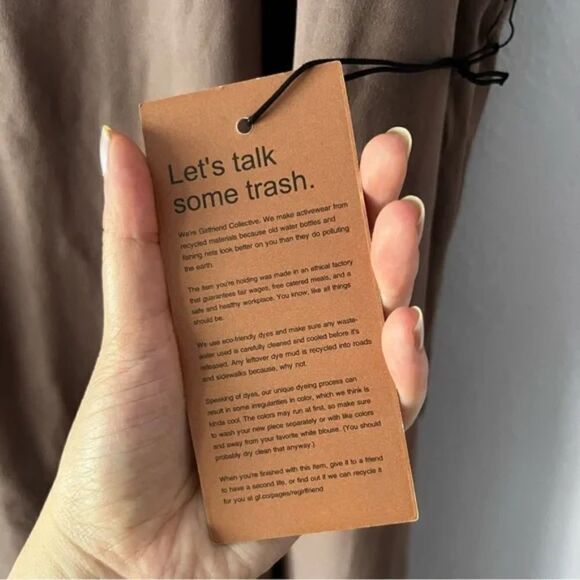 Girlfriend Collective Lola V-Neck Dress Fog 5X - Picture 12 of 16